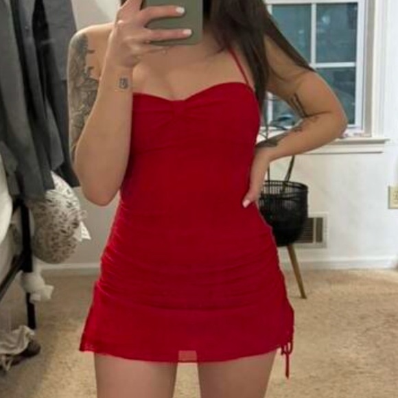 Red Glittery Mini Dress - Picture 1 of 4